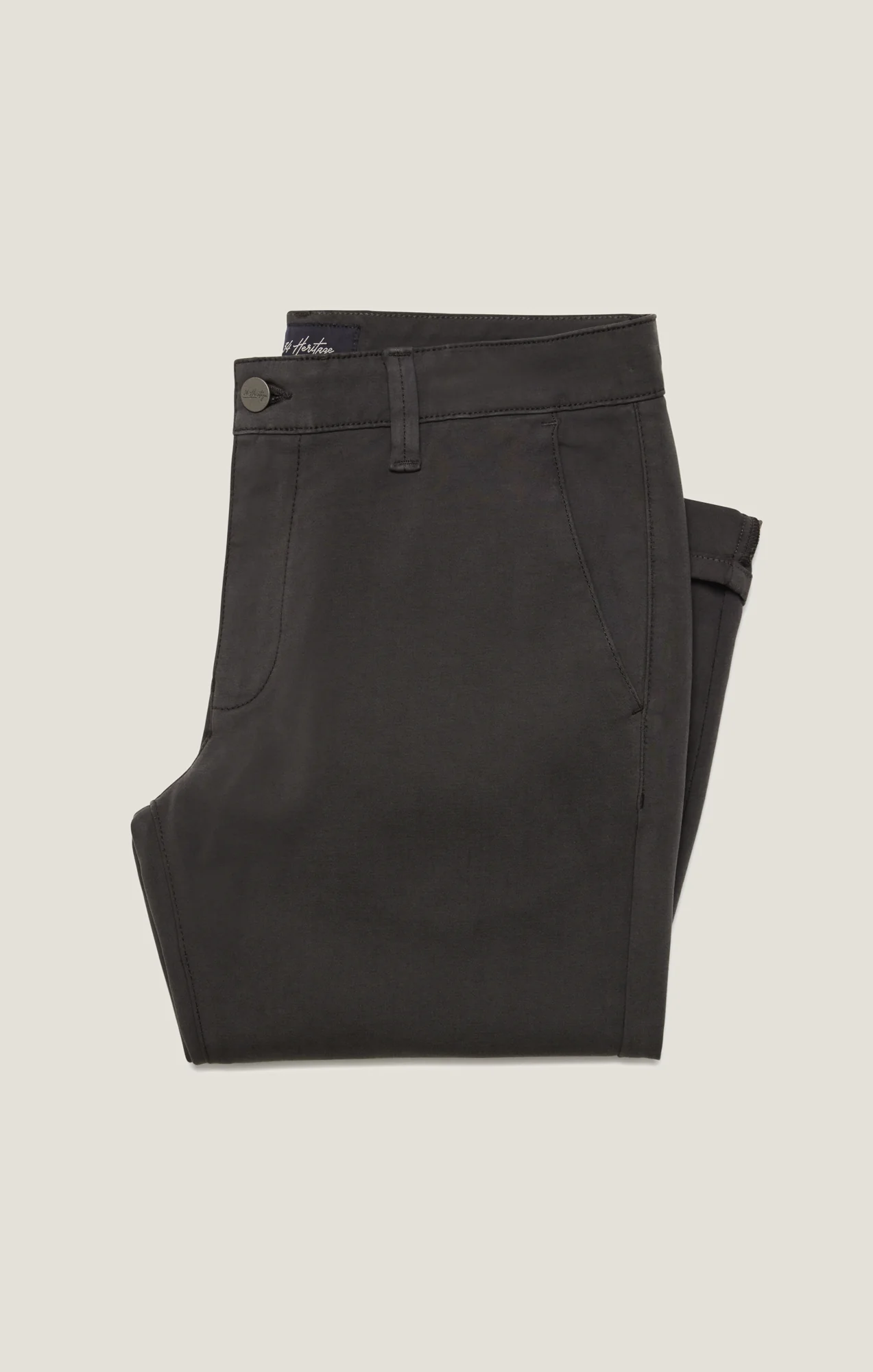 Verona Straight Leg Chino Pants In Dark Grey High Flyer - Image 9