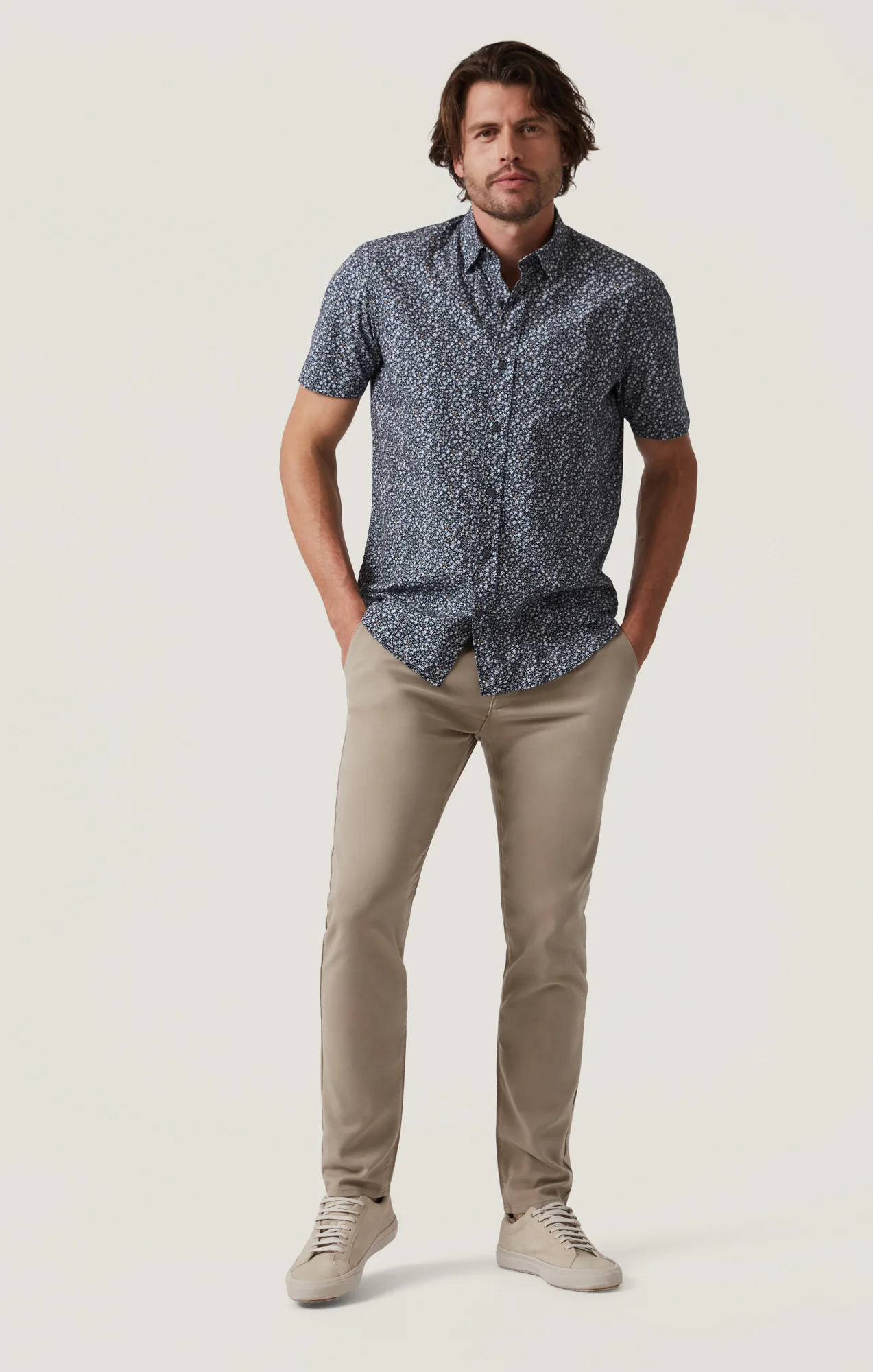 Verona Straight Leg Chino Pants In Fern High Flyer
