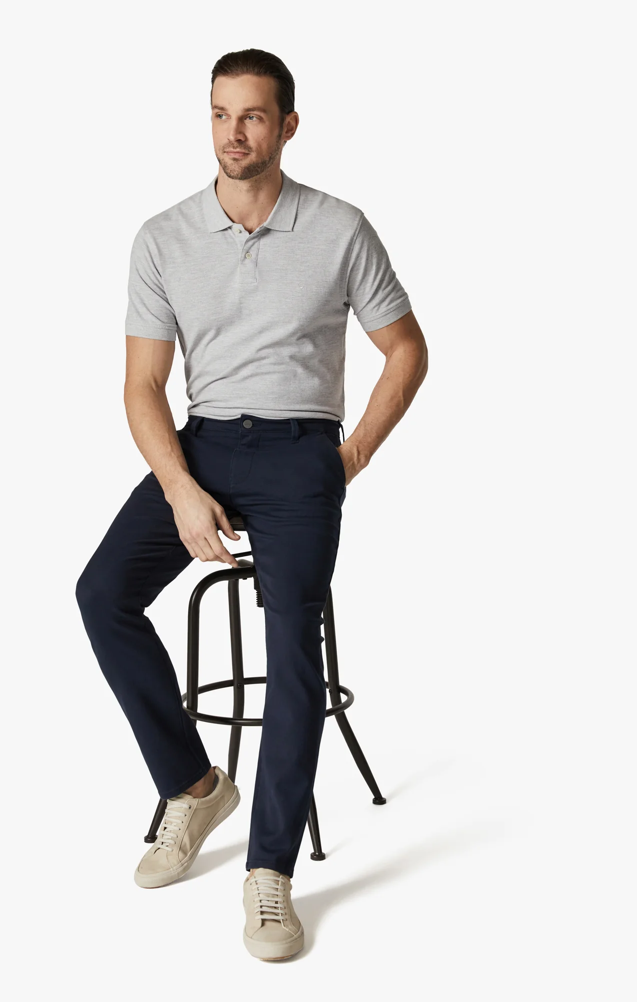 Verona Straight Leg Chino Pants In Night Sky High Flyer - Image 6