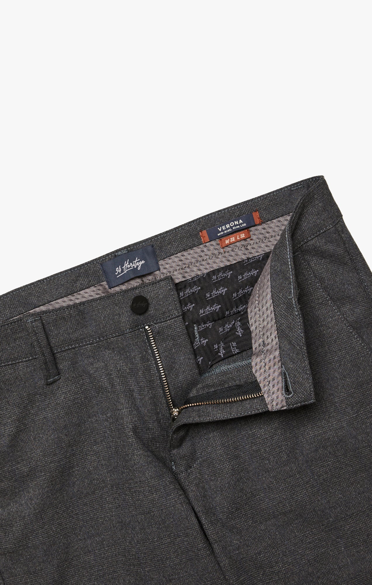 Verona Straight Leg Chino Pants In Smoke Elite Check - Image 8