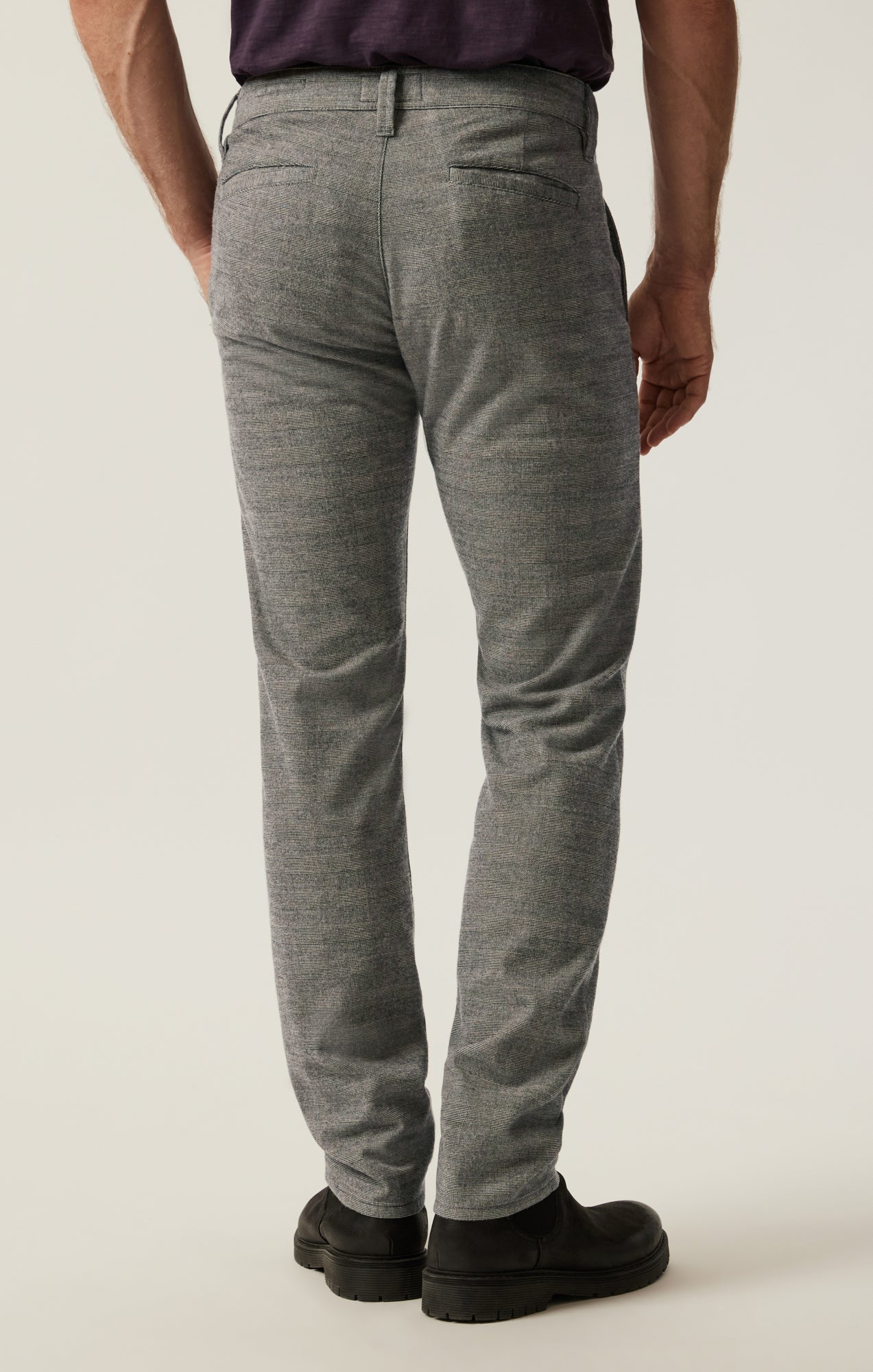 Verona Straight Leg Chino Pants in Taupe Elite Check - Image 4
