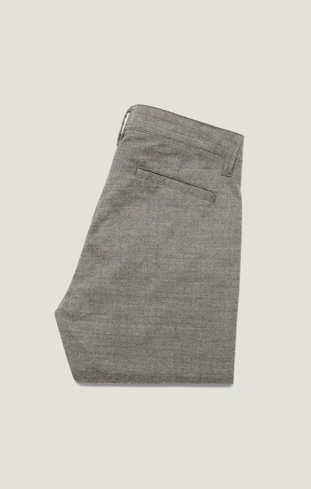 Verona Straight Leg Chino Pants in Taupe Elite Check - Image 7