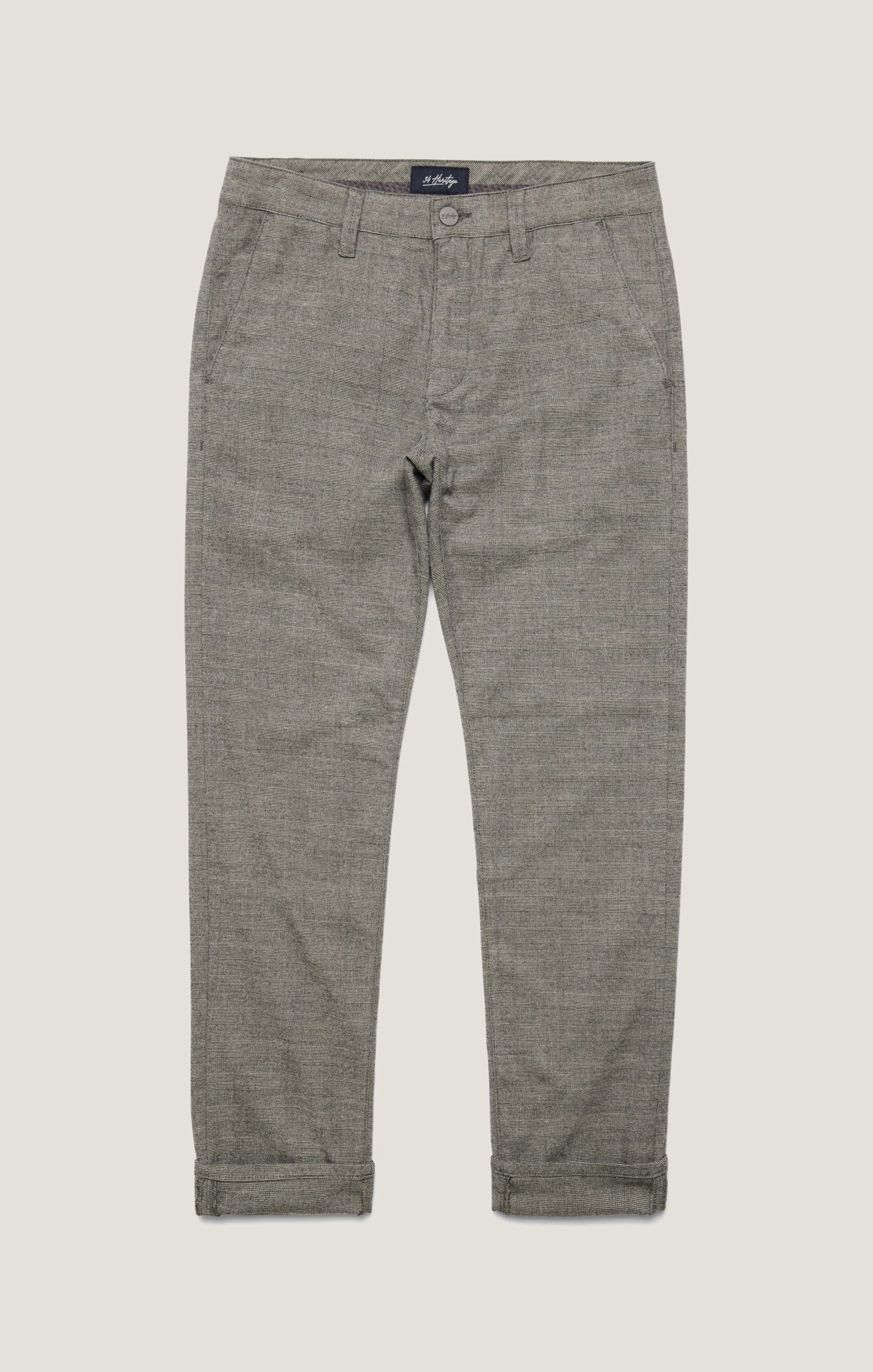 Verona Straight Leg Chino Pants in Taupe Elite Check - Image 8