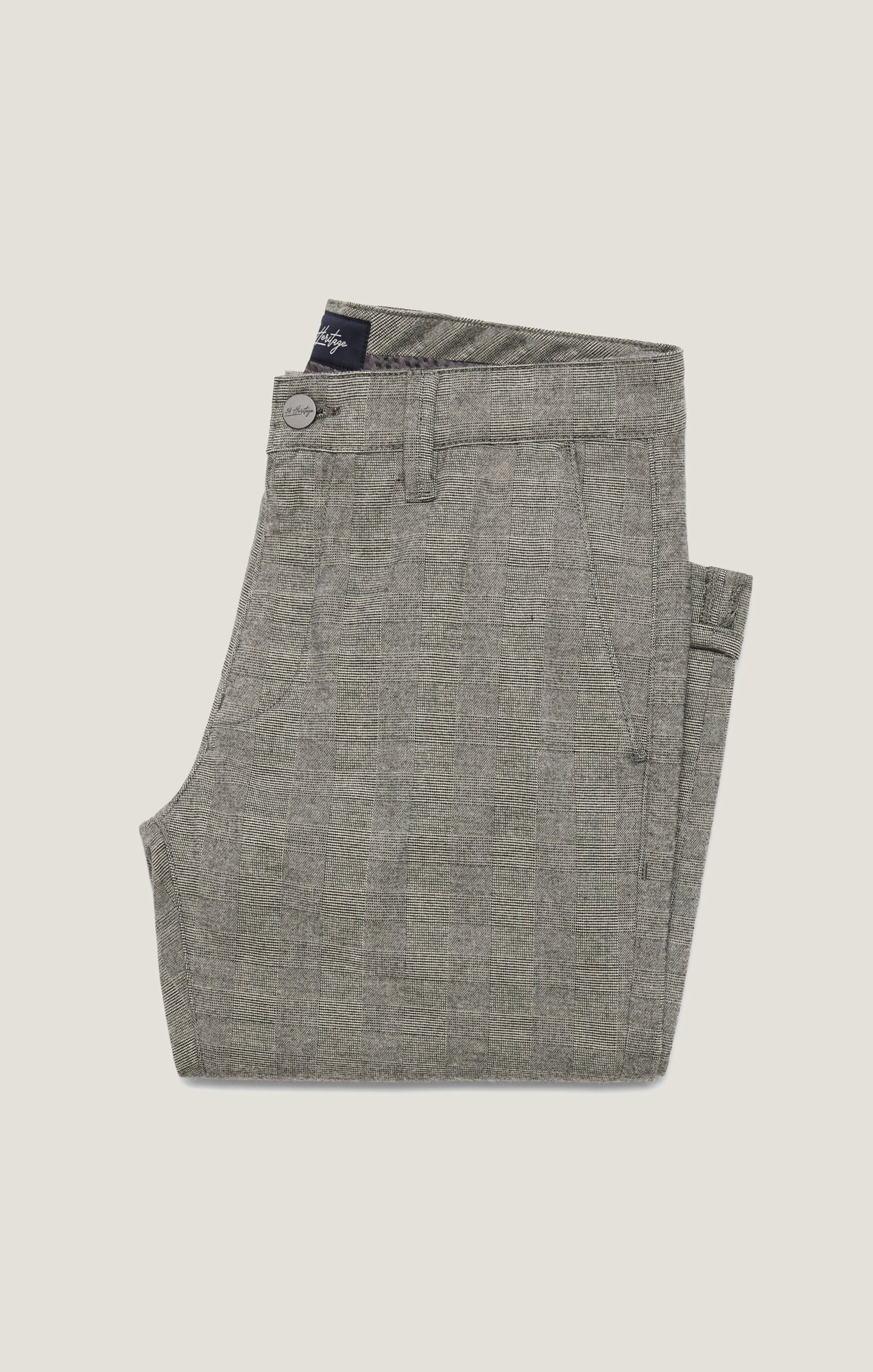 Verona Straight Leg Chino Pants in Taupe Elite Check - Image 9