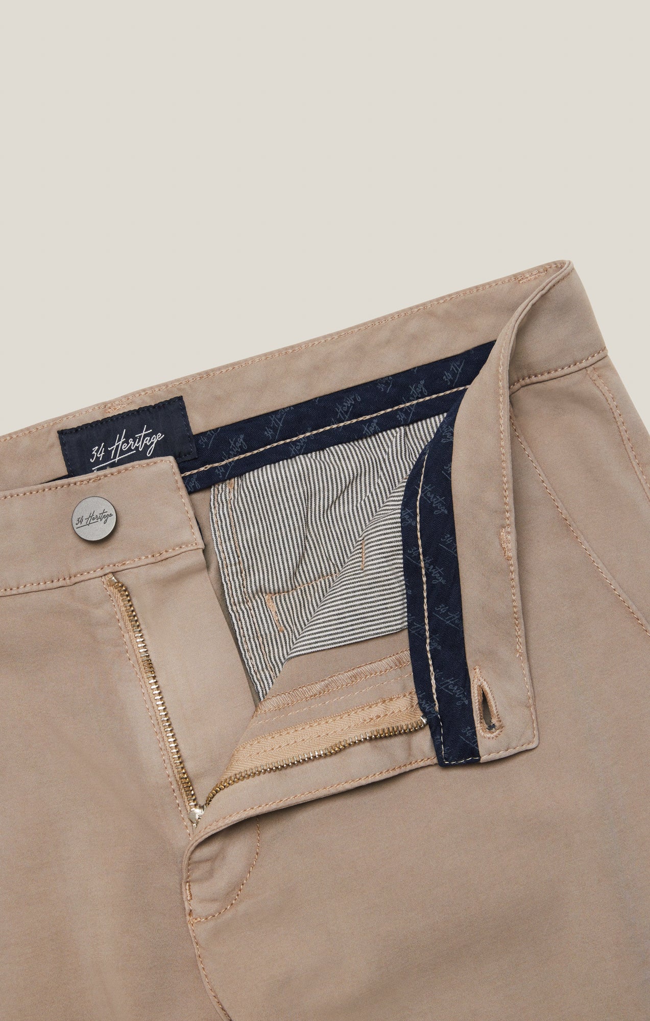 Verona Straight Leg Chino Pants In Vintage Khaki High Flyer - Image 11