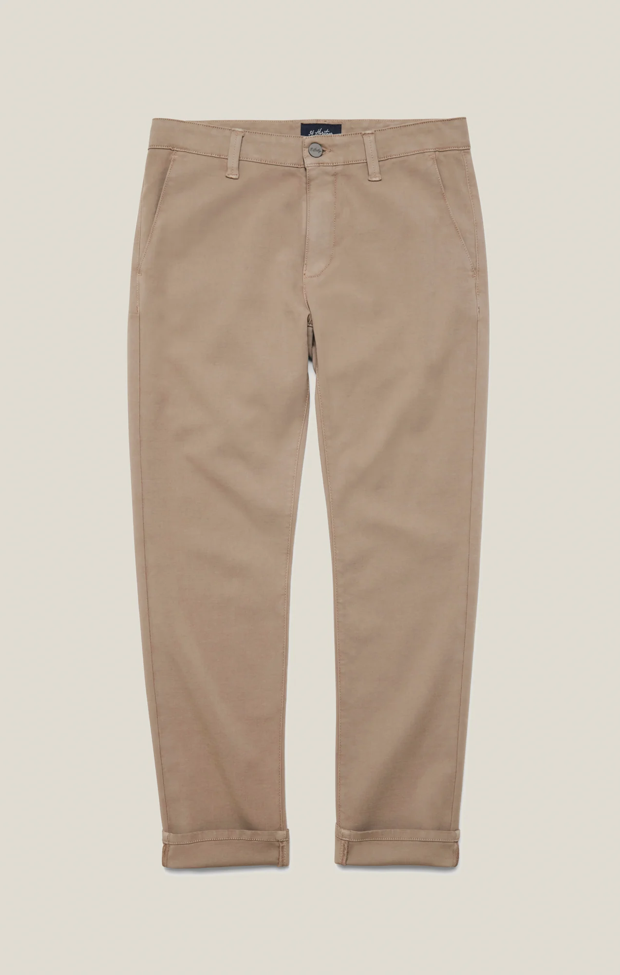 Verona Straight Leg Chino Pants In Vintage Khaki High Flyer - Image 8