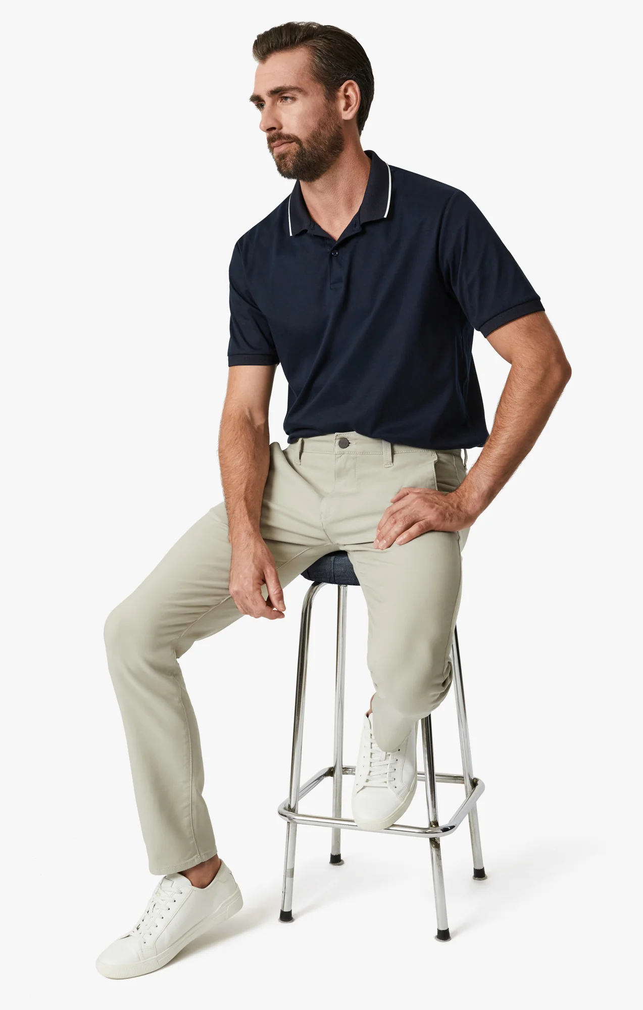 Verona Straight Leg Chino Pants In Willow High Flyer - Image 6