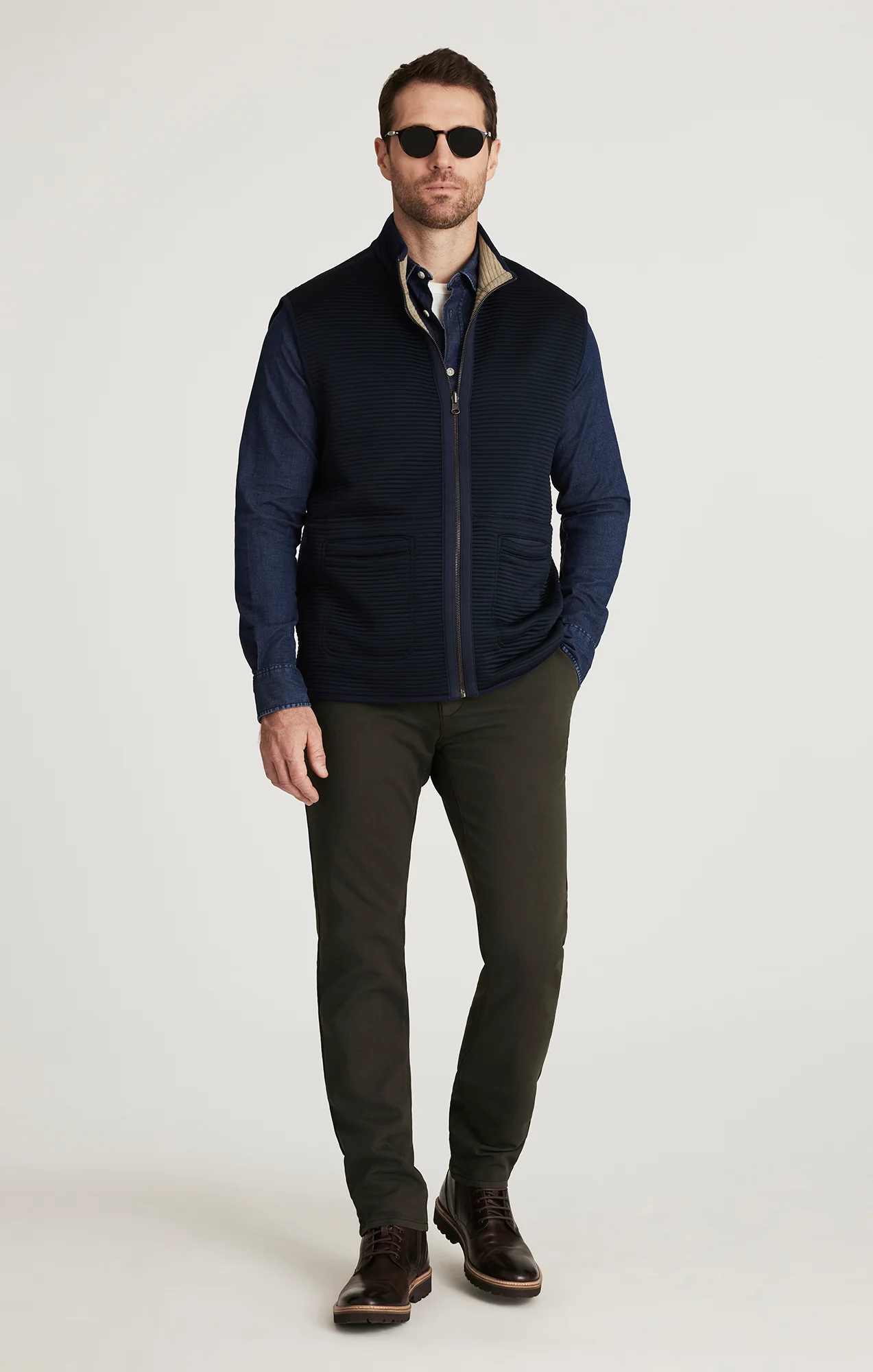 Verona Straight Leg Chino Pants In Dark Olive High Flyer