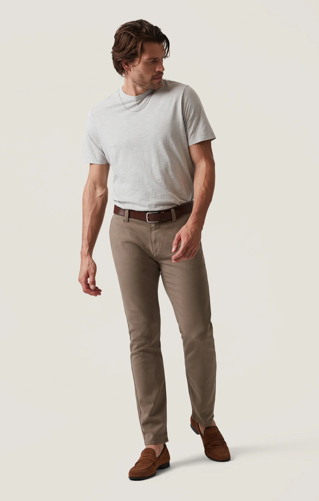 Verona Straight Leg Chino Pants In Toffee High Flyer