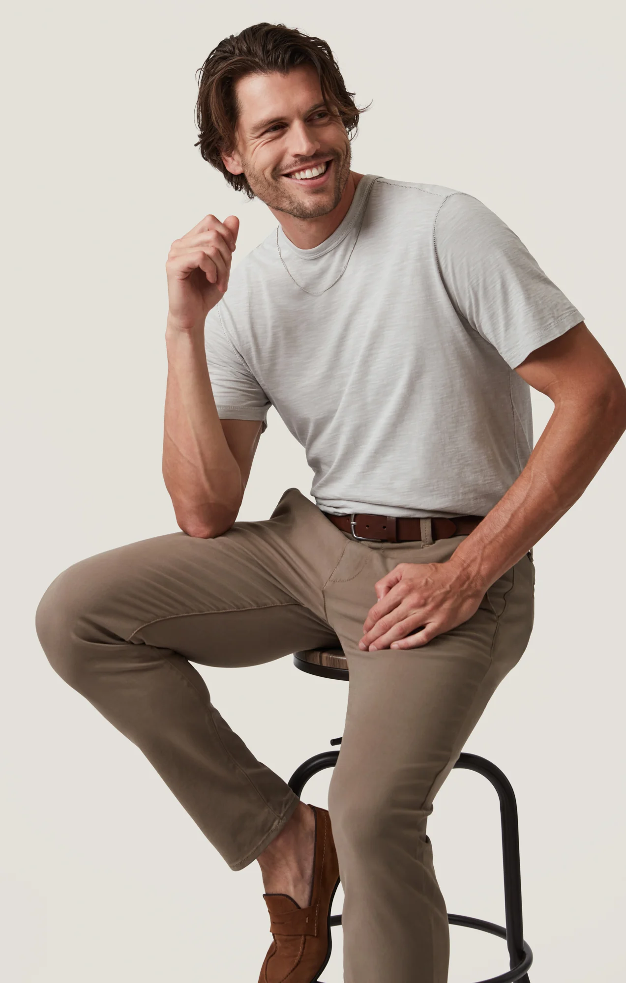 Verona Straight Leg Chino Pants In Toffee High Flyer - Image 6