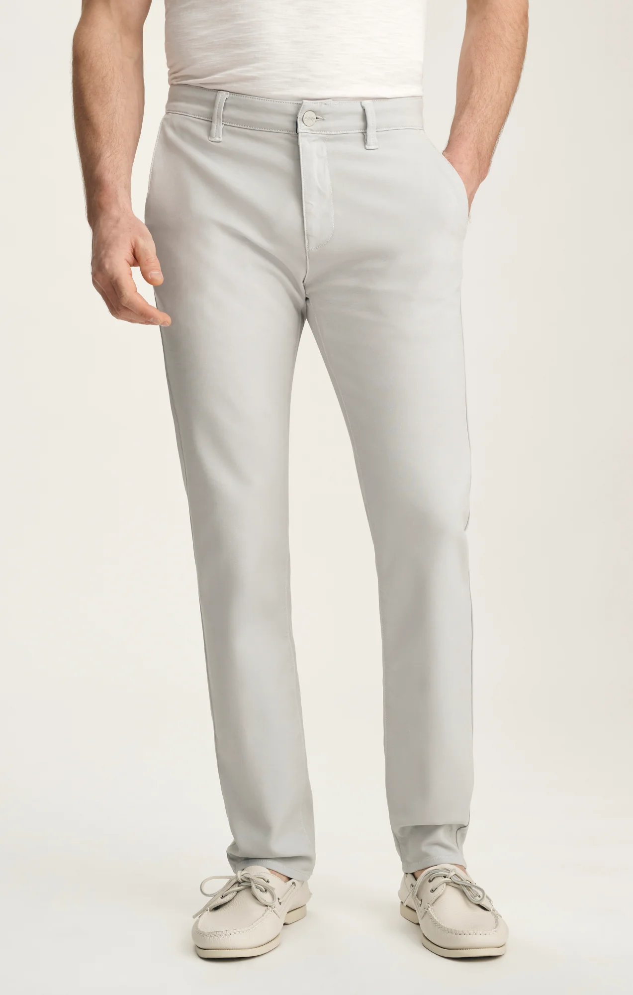 Verona Straight Leg Chino Pants In Ice Grey High Flyer - Image 2