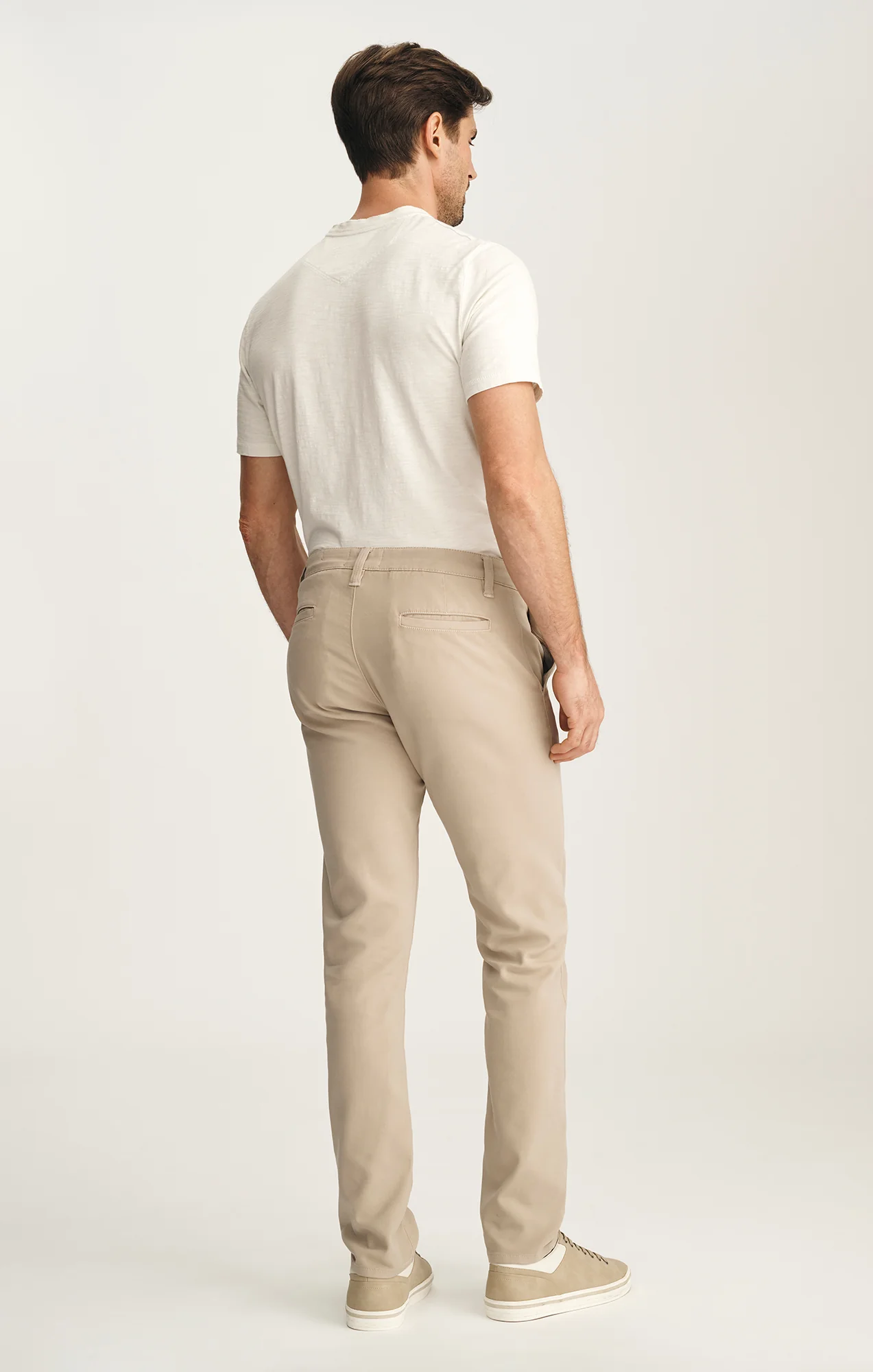Verona Straight Leg Chino Pants In Mushroom High Flyer - Image 3
