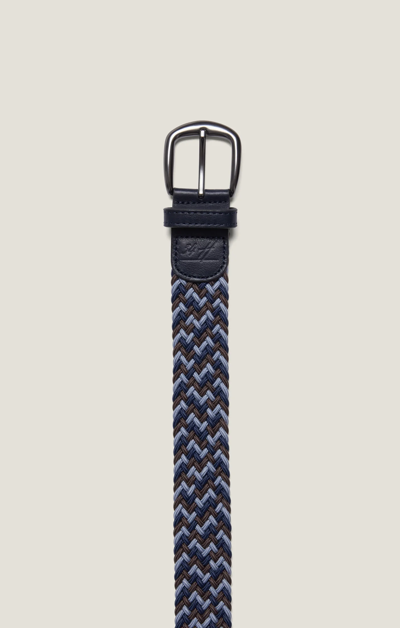 Woven Elastic Belt in Multi Navy - Image 3